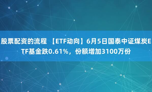 股票配资的流程 【ETF动向】6月5日国泰中证煤炭ETF基金跌0.61%，份额增加3100万份